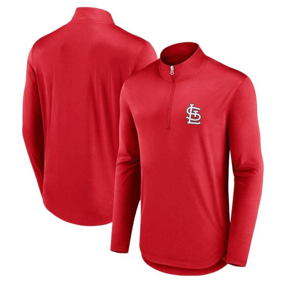 St. Louis Cardinals Fanatics Quarterback
Quarter-Zip Top Red  Long Sleeve Shirt - Picture 1 of 9
